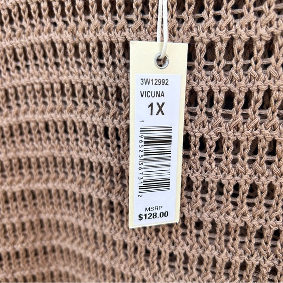 Max Studio Sweater Vest Brown Loose Knit Sleeveless Cottagecore Boho size 1X NWT - Picture 6 of 6